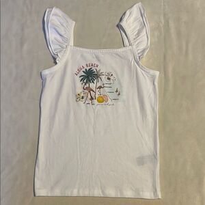 Janie and Jack White Ruffle Sleeve Tank Top